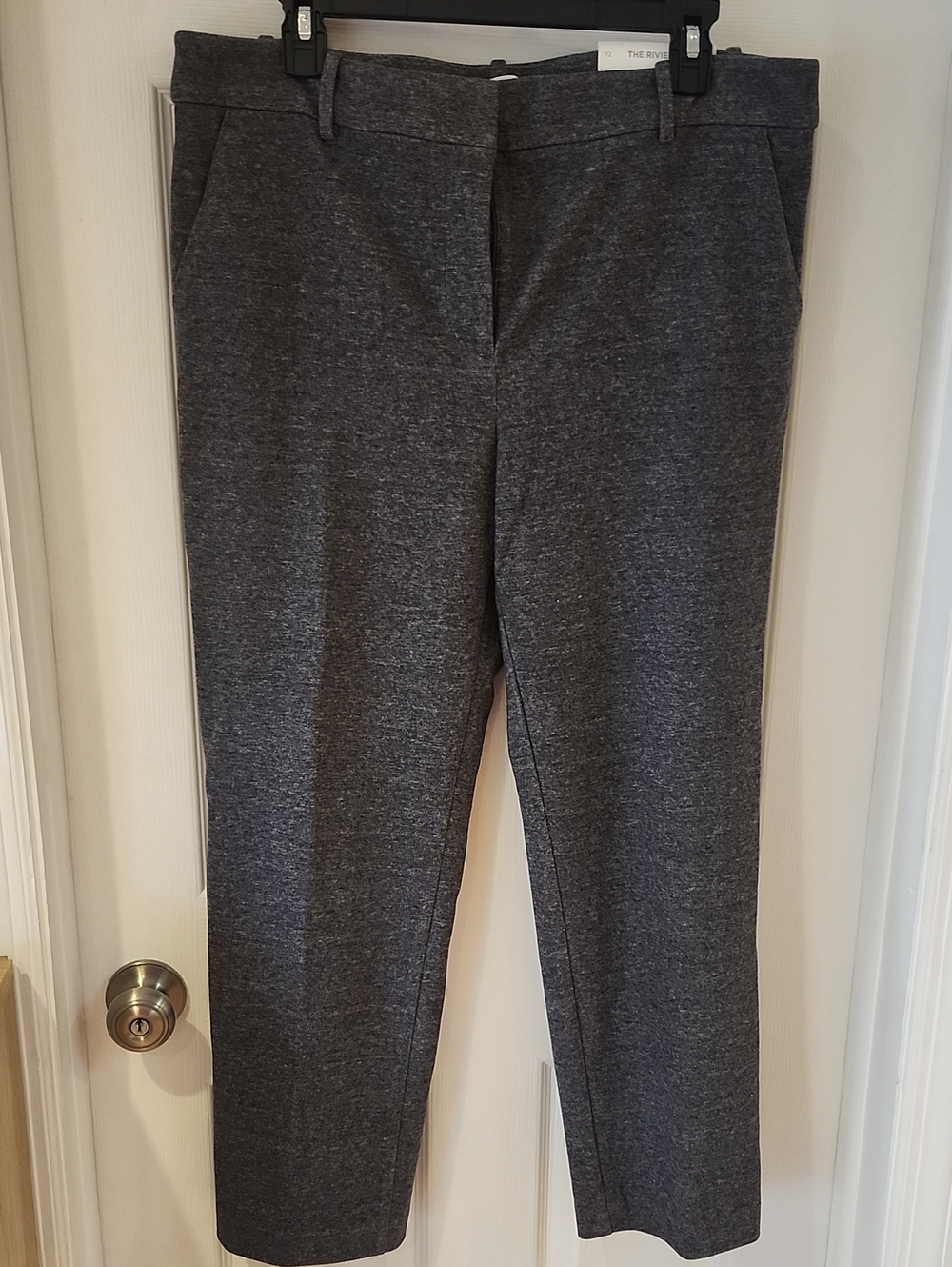 LOFT Straight Leg Pants in Dark Heather Gray